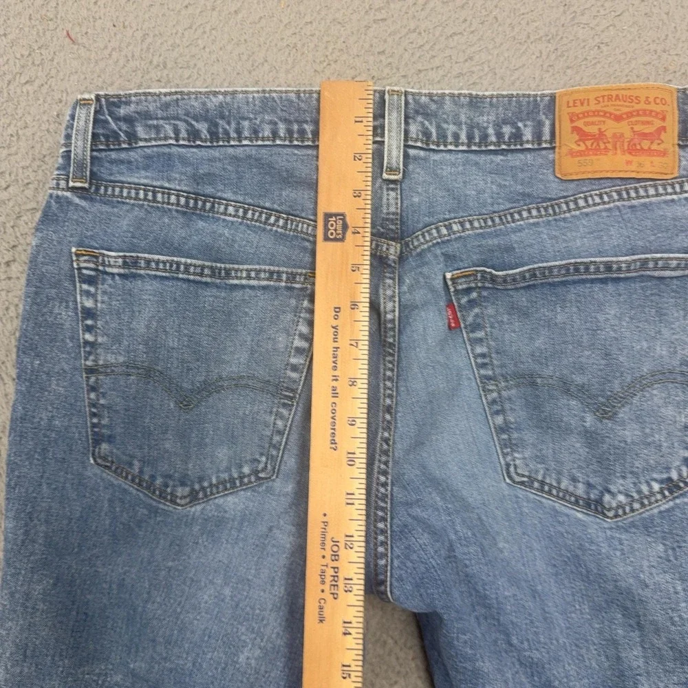 Levis 559 Jeans Mens 36x30 Light Wash Blue Relaxed Straight Stretch Denim